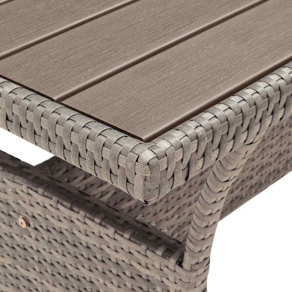 vidaXL Tavolo da Giardino Grigio 120x70x66 cm in Polyrattan