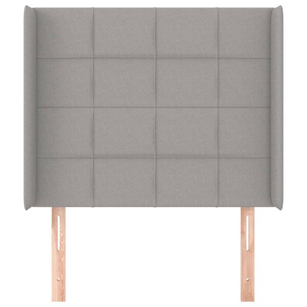 vidaXL Testiera ad Orecchio Grigio Chiaro 93x16x118/128 cm in Tessuto