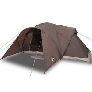 vidaXL Tenda da Campeggio a Cupola per 6 Persone Marrone Impermeabile