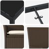 vidaXL Set da Pranzo per Giardino con cuscino 7 pcs Marrone polyrattan