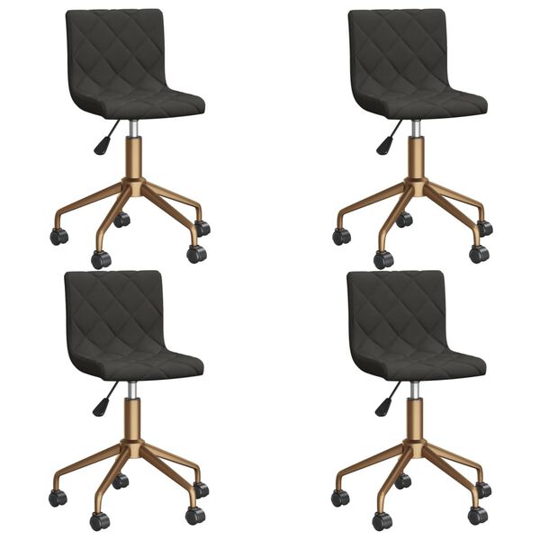 vidaXL Sedie da Pranzo Girevoli 4 pz Grigio Scuro in Velluto