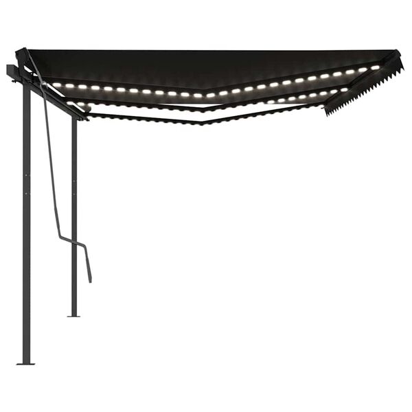 vidaXL Tenda da Sole Automatica con Sensore Vento e LED 6x3m Antracite