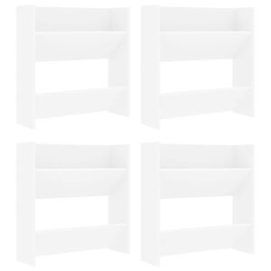 vidaXL Scarpiere a Muro 4 pz Bianche 60x18x60 cm in Legno Multistrato
