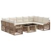 vidaXL Set Divano da Giardino 10 pz Beige e Bianco Crema polyrattan