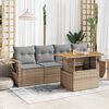 vidaXL Set Divano da Giardino 5 pz con Cuscini Beige in Polyrattan