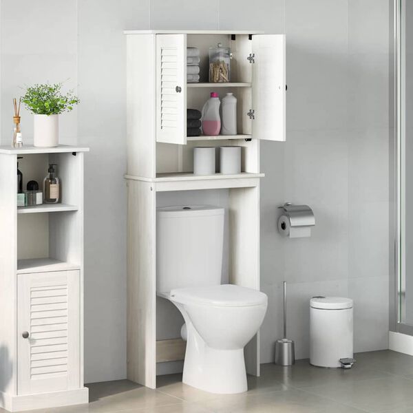vidaXL Mobile Bagno VIGO Bianco e Bianco Antico 60 x 27 x 161 cm
