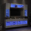 vidaXL Set Mobili TV a Muro 6 pz con Luci LED Bianco