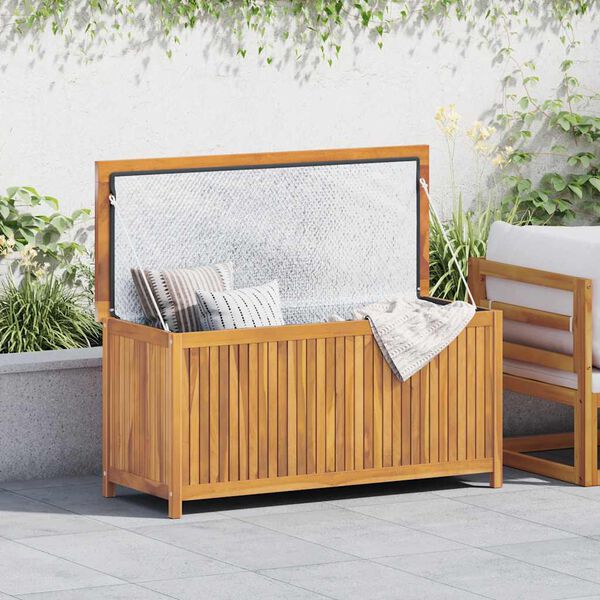 vidaXL Baule da Giardino 120x50x58 cm in Legno Massello di Teak