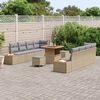 vidaXL Set Divano da Giardino con cuscino 11 pcs Beige Poly Rattan