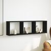 vidaXL Mobile a Parete 100x16x30 cm Nero in Legno Multistrato