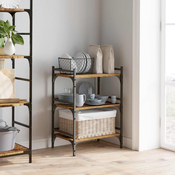 vidaXL Carrello da Cucina Legno vecchio 50 x 35 x 75.5 cm