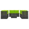 vidaXL Set Divani da Giardino su Pallet 9 pz con Cuscini Massello Pino