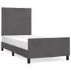 vidaXL Giroletto senza Materasso Grigio Scuro 90x200 cm Velluto