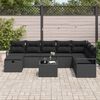 vidaXL Set di divani con cuscino 9 pcs Nero polyrattan