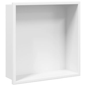vidaXL Nicchia per Doccia Bianco Opaco 32x32x9cm in Acciaio Inox