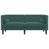 vidaXL Divano Chesterfield con Rinforzi 2 Posti Verde Scuro in Velluto