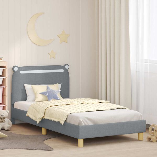 vidaXL Struttura letto bambini con testata Grigio chiaro 90 x 200 cm