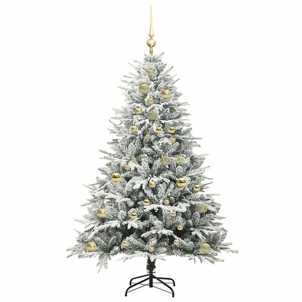vidaXL Albero di Natale Artificiale Pre-illuminato con Set di Palline