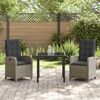 vidaXL Set da Pranzo per Giardino con cuscino 3 pcs Grigio polyrattan