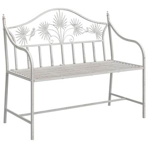 vidaXL Panchina da giardino Bianco Antico 104 x 52,5 x 89 cm Acciaio