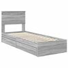 vidaXL Letto con Contenitore con testiera Grigio Sonoma 75 x 190 cm