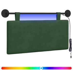 vidaXL Testiera sospesa Con luce LED Verde Giungla Tessuto in Cords