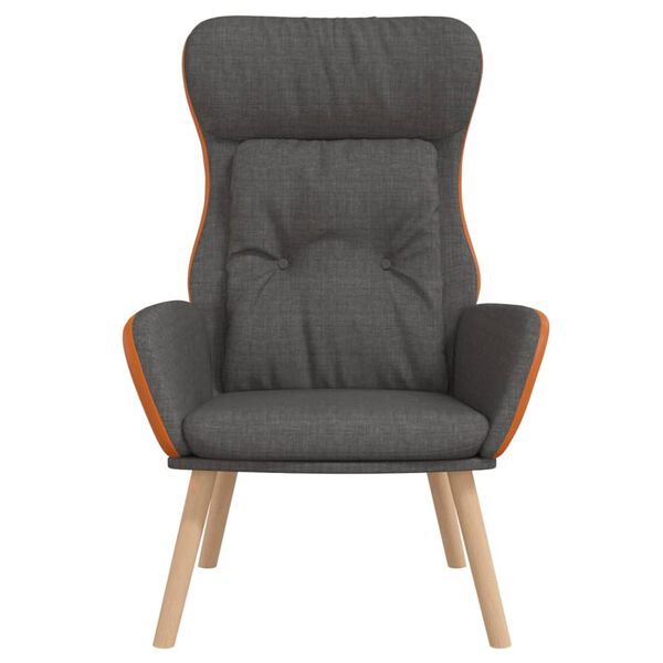 vidaXL Poltrona Rilassante Grigio Scuro in Tessuto e PVC