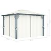 vidaXL Gazebo con Tenda 300 x 300 cm Crema Alluminio