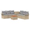 vidaXL Set di divani 8 pz Beige e Grigio Chiaro 55 x 55 x 37 cm