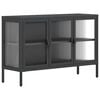 vidaXL Credenza Nera 105x35x70 cm Vetro e Acciaio