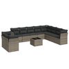 vidaXL Set Divani da Giardino 11 pz con Cuscini in Polyrattan Grigio