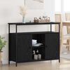 vidaXL Credenza Rovere Nero 100 x 35 x 80 cm Legno multistrato