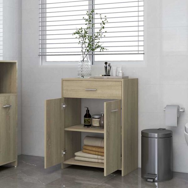 vidaXL Mobile da Bagno Rovere Sonoma 60x33x80 cm in Legno tecnico