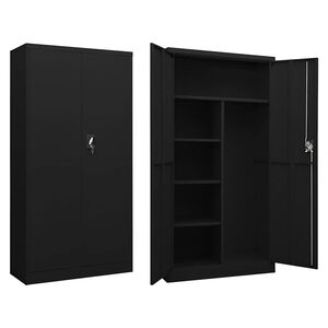 vidaXL Armadio con Ripiani Nero 90x40x180 cm in Acciaio