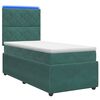vidaXL Letto Box Spring LED con Materasso Verde Scuro 90 x 200 cm