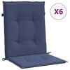 vidaXL Cuscini Sedia Schienale Basso 6 pz Blu Marino in Tessuto