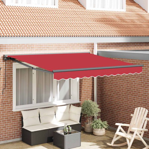 vidaXL Tenda Retrattile Rosso 300 x 250 cm Alluminio e Tessuto