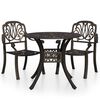 vidaXL Set da Bistrot 3 pz in Alluminio Pressofuso Bronzo