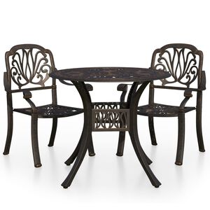vidaXL Set da Bistrot 3 pz in Alluminio Pressofuso Bronzo