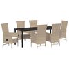 vidaXL Set da Pranzo per Giardino 7 pz Beige polyrattan