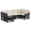 vidaXL Set Divano da Giardino 6 pz 6-Numero di posti Nero polyrattan