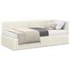 vidaXL Struttura Letto Angolare con Materasso 2 pz Crema Velluto