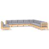 vidaXL Set Divani da Giardino 11 pz con Cuscini Grigi Massello di Pino