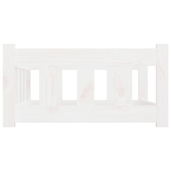 vidaXL Cuccia per Cani Bianca 75,5x55,5x28cm in Legno Massello di Pino