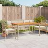 vidaXL Set da Pranzo da Giardino 5 pz con Cuscini Beige in Polyrattan