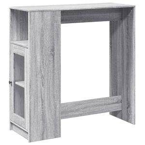 vidaXL Tavolo Bar con Rastrelliera Grigio 101x40x103,5 cm Multistrato