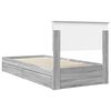 vidaXL Letto con Contenitore con testiera Grigio Sonoma 90 x 200 cm