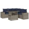 vidaXL Set Divani da Giardino 6 pz con Cuscini Grigio in Polyrattan