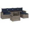 vidaXL Set Divani da Giardino 6 pz con Cuscini Grigio in Polyrattan