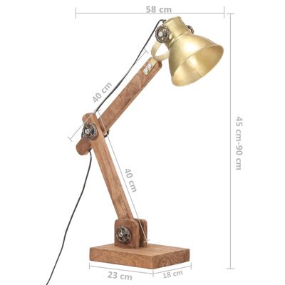 vidaXL Lampada da Scrivania Industriale Ottone Rotonda 58x18x90 cm E27